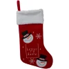 19" Red and White Embroidered Snowmen Letter to Santa Christmas Stocking