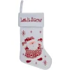 19" Red and White "Let It Snow" Santa Claus Embroidered Christmas Stocking