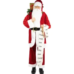 72" Red and White Santa Claus with Naughty or Nice List Christmas Figure