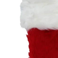 20" Red and White Traditional Cuff Extra Plush Christmas Stocking