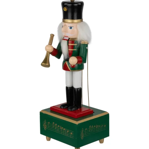 12" Red Animated and Musical Christmas Nutcracker with Trumpet
