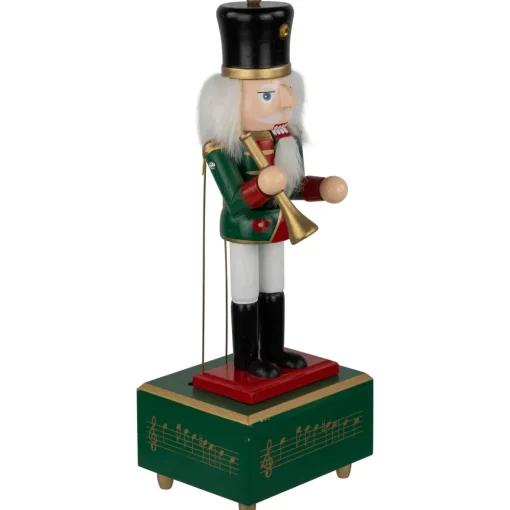 12" Red Animated and Musical Christmas Nutcracker with Trumpet