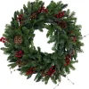 30'' Red Berries and Pine Cones Christmas Wreath, Unlit