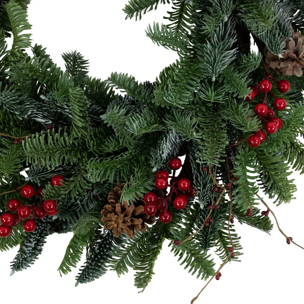 30'' Red Berries and Pine Cones Christmas Wreath, Unlit