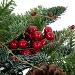 30'' Red Berries and Pine Cones Christmas Wreath, Unlit