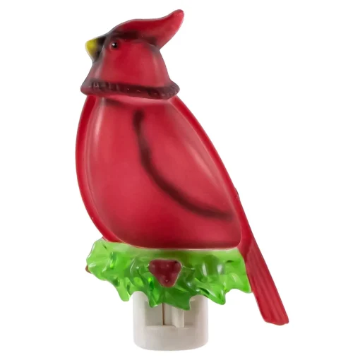 5.5" Red Cardinal Bird Christmas Night Light