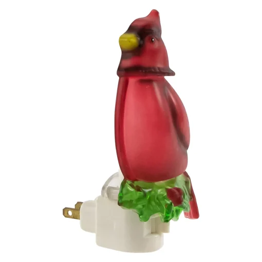 5.5" Red Cardinal Bird Christmas Night Light