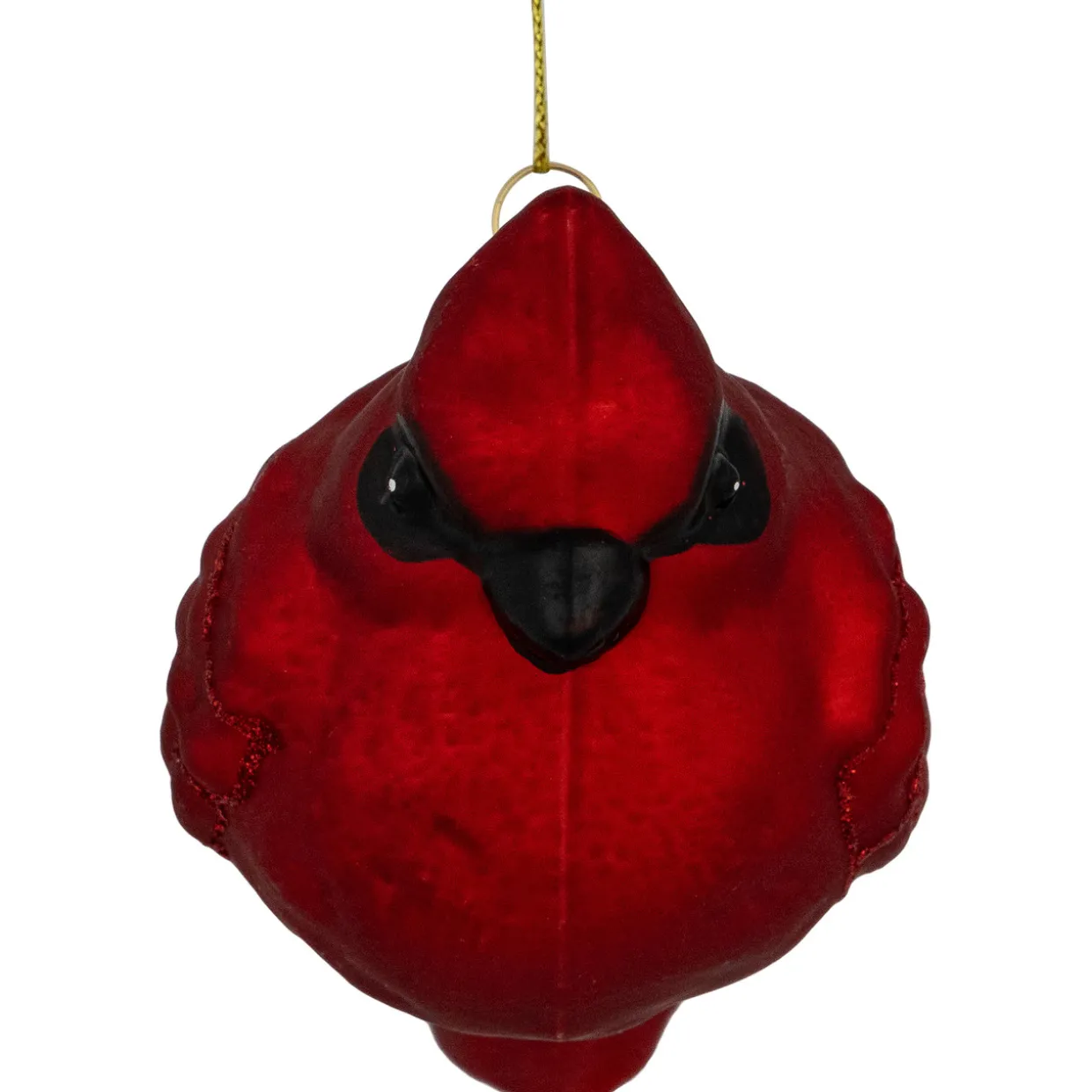 5.5" Red Cardinal Glittered Hanging Glass Christmas Ornament