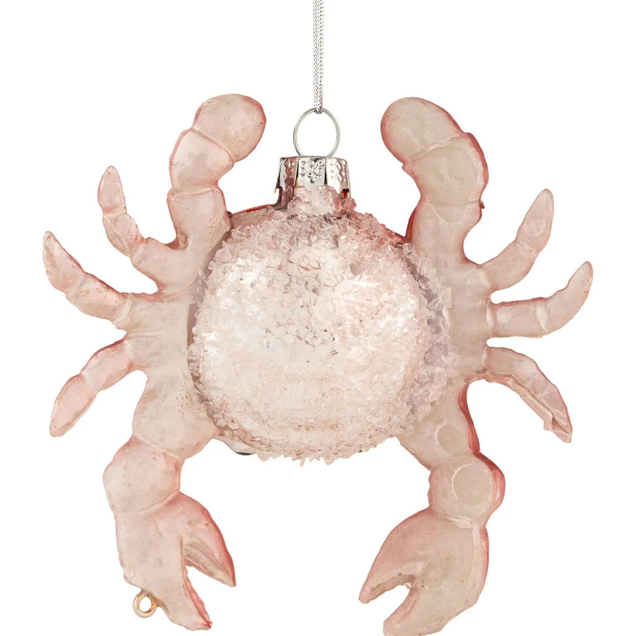 4" Red Crab Glass Christmas Ornament