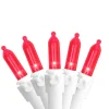 50 Red LED Mini Christmas Lights - 16.25 ft White Wire