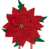 29" Red Poinsettia Tie-On Christmas Tree Topper, Unlit