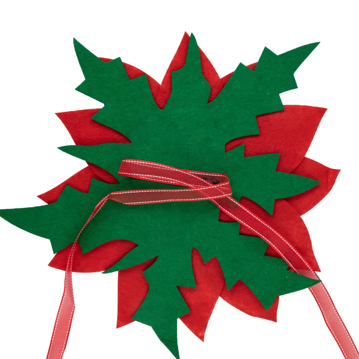 29" Red Poinsettia Tie-On Christmas Tree Topper, Unlit