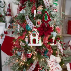7.25" Red Snowflakes Rolling Pin Glass Christmas Ornament