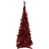 4' Red Tinsel Pop-Up Artificial Christmas Tree, Unlit