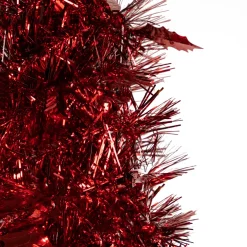 4' Red Tinsel Pop-Up Artificial Christmas Tree, Unlit