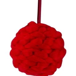 5.5" Red Yarn Ball Hanging Christmas Ornament