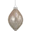 5.25" Rose Gold Retro Ombre Glass Christmas Drop Ornament