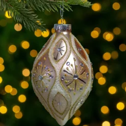 5.25" Rose Gold Retro Ombre Glass Christmas Drop Ornament