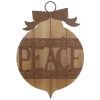 17" Rustic Brown PEACE Christmas Ornament Wall Sign