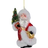 6.25" Santa Claus with Christmas Tree Glass Ornament