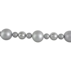6' Shatterproof Ball 3-Finish Silver Splendor Christmas Garland