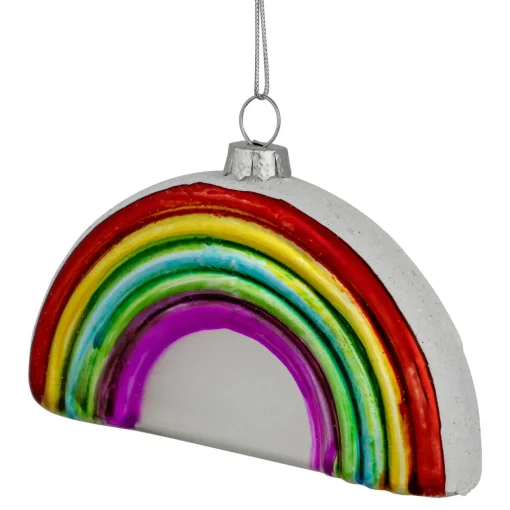 4" Shiny Arched Rainbow Hanging Glass Christmas Ornament