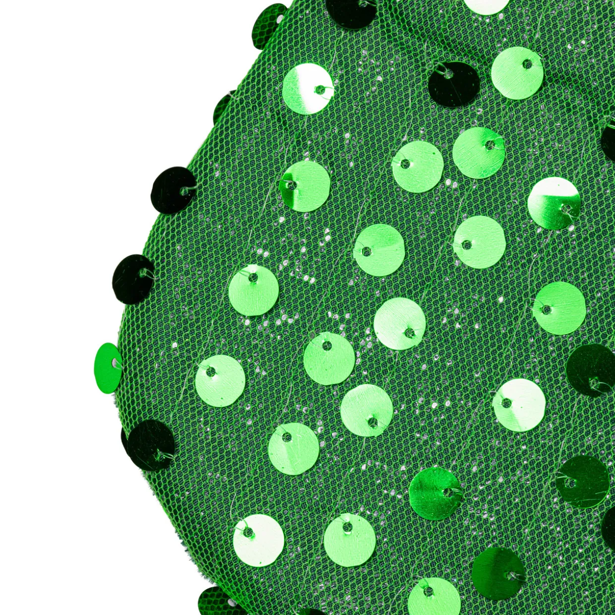 20" Shiny Metallic Green Sequined Christmas Stocking with Velveteen Cuff