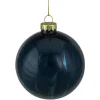 4" Shiny Royal Blue Glass Christmas Ball Ornament