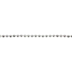 15' Shiny Silver Metallic Faceted Beaded Christmas Garland - Unlit