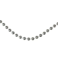 33' Shiny Silver Round Beaded Christmas Garland - Unlit
