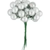 6.75" Shiny Silver Shatterproof Ball Ornament Christmas Pick