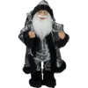 24" Silver and Black Santa Claus with Gifts Christmas Figure