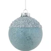 4" Silver and Blue Beaded Glass Christmas Ornament