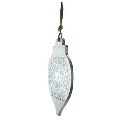 20" Silver and Blue 'Peace Love Joy' Finial Christmas Wall Hanging Ornament