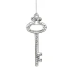 9" Silver Antique Finish Rhinestone Key Christmas Ornament