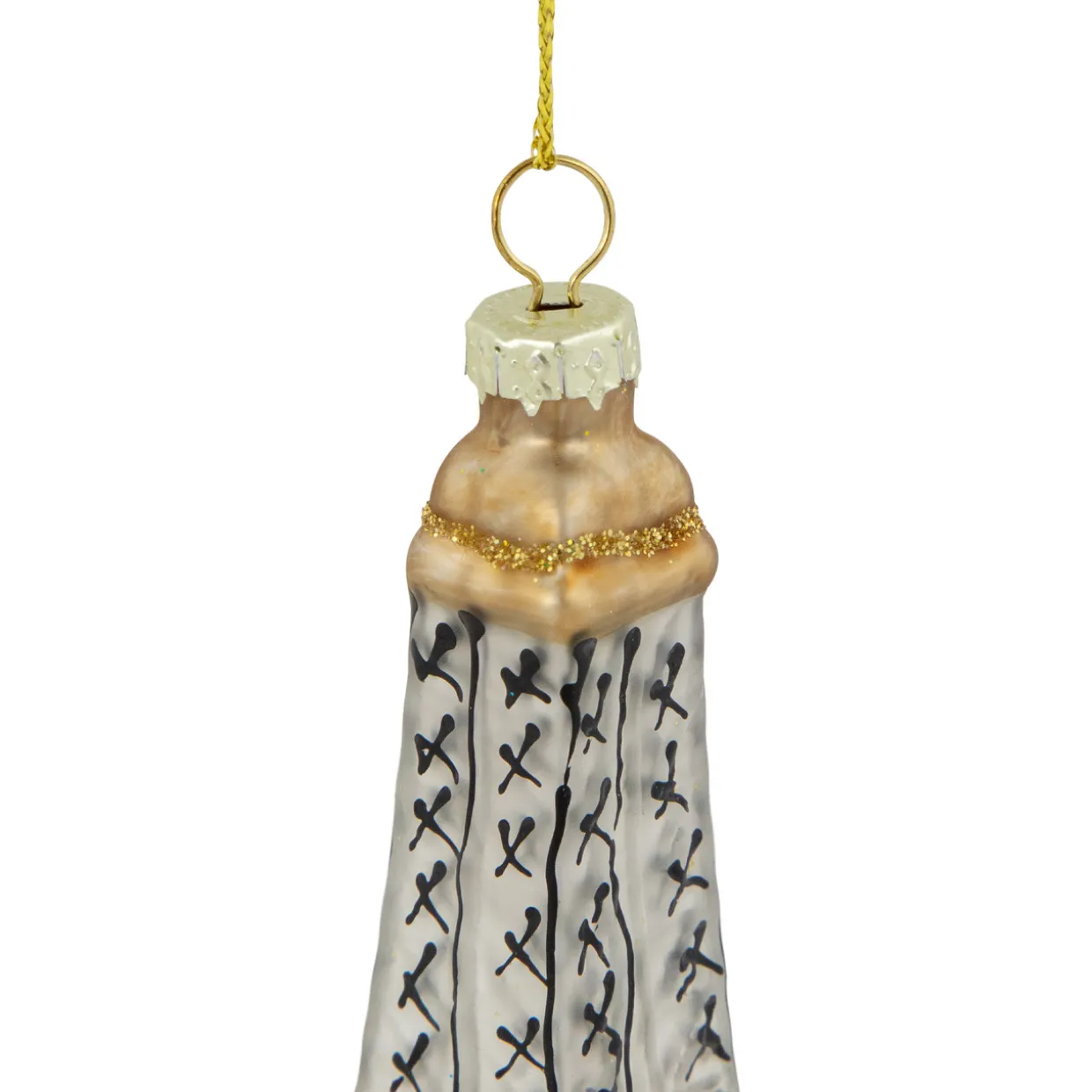 4.75" Silver Eiffel Tower Glittered Christmas Glass Hanging Ornament