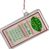 4.25" Silver "Fa La La Lotto Santa's Pick" Glass Christmas Hanging Ornament