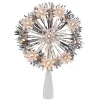 7" Silver Pre-Lit Snowflake Starburst Christmas Tree Topper - Clear Lights