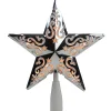 8.25" Silver Scroll Star Lighted Christmas Tree Topper - Clear Lights
