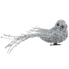 7.5" Silver Sequined Bird Christmas Ornament with Clip