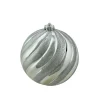 5.5" Silver Swirl Shatterproof 2-Finish Christmas Ball Ornament (140mm)
