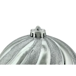 5.5" Silver Swirl Shatterproof 2-Finish Christmas Ball Ornament (140mm)