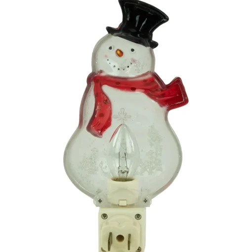 6.75" Snowman Wearing Red Scarf Christmas Night Light