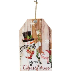 19.5" Snowmen Merry Christmas Tag Wall Sign