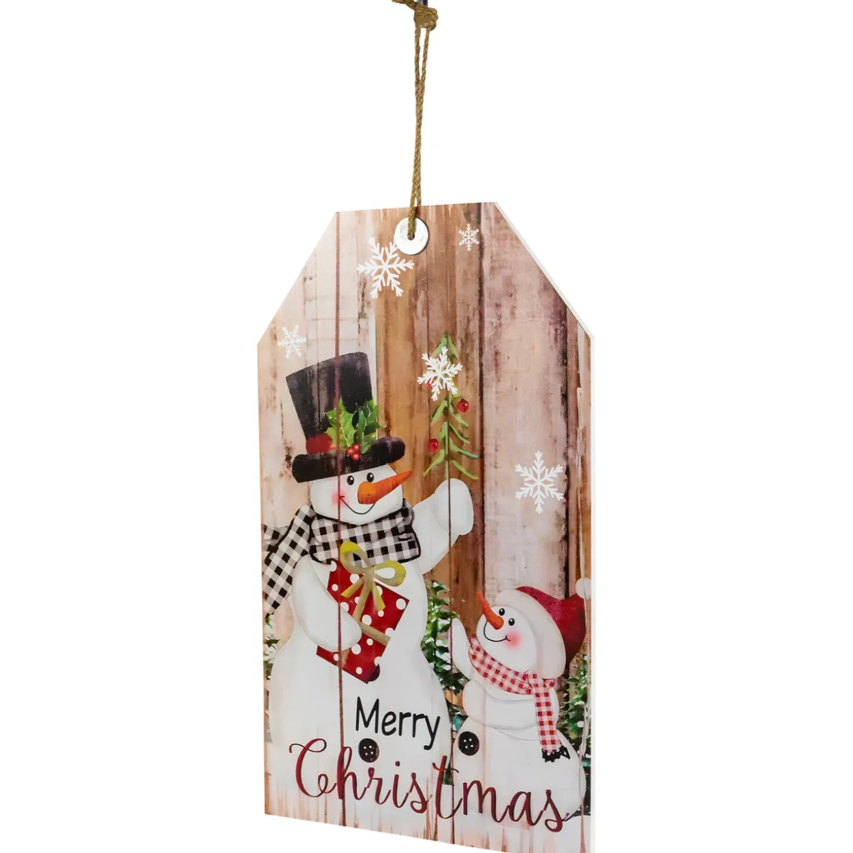 19.5" Snowmen Merry Christmas Tag Wall Sign