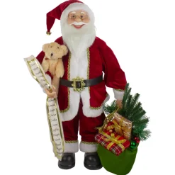 2' Standing Santa Christmas Figure with Presents and a Naughty or Nice List