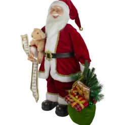 2' Standing Santa Christmas Figure with Presents and a Naughty or Nice List