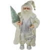 2' Standing Santa Christmas Figure Carrying a Green Pine Tree