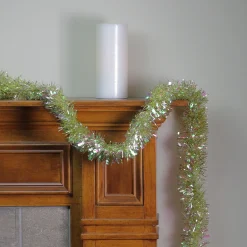 12' Starburst Iridescent and Gold Artificial Christmas Tinsel Garland - Unlit
