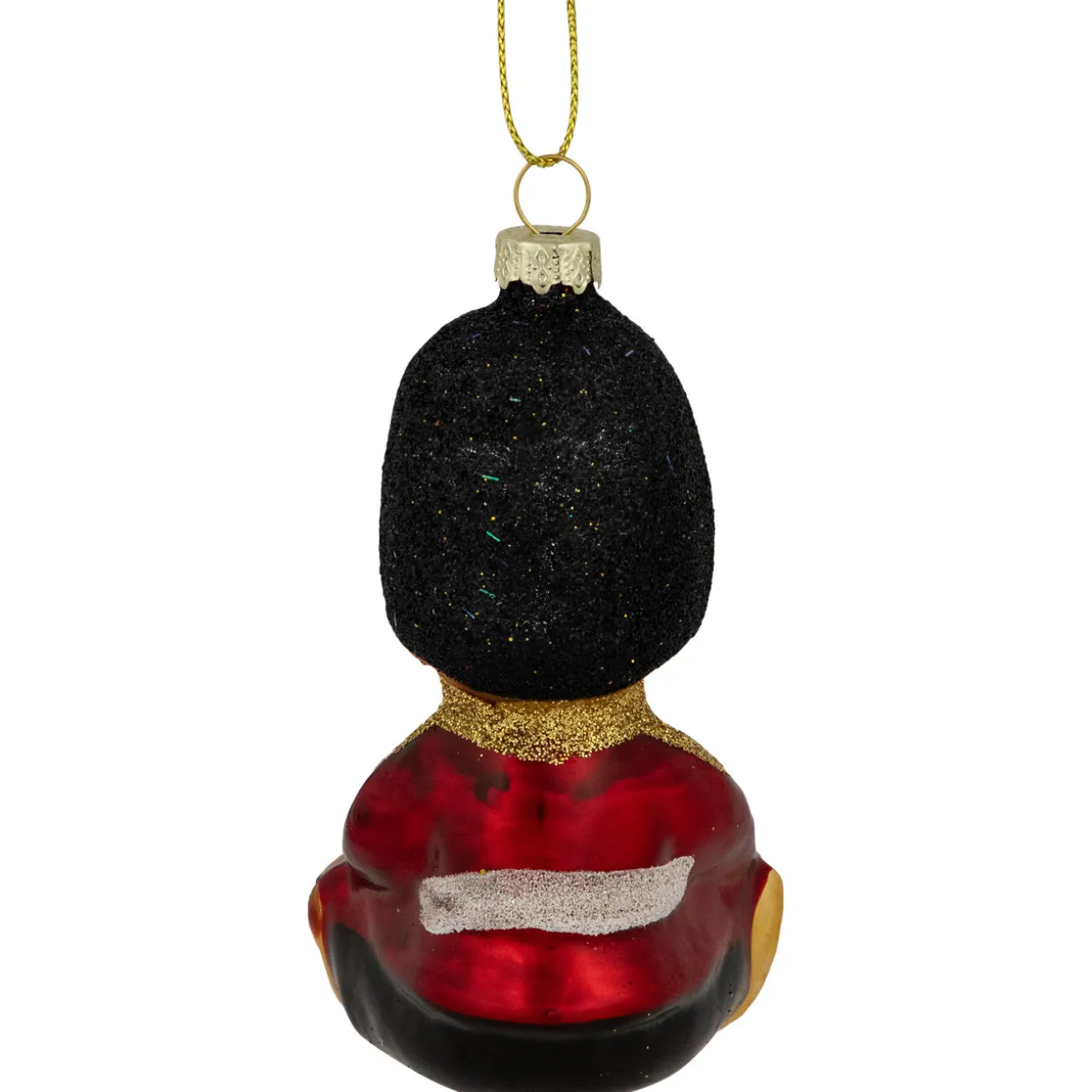 4" Teddy Bear Soldier Glass Christmas Hanging Ornament